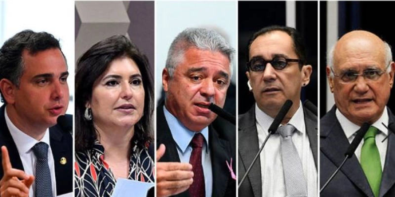 Cinco parlamentares disputam a Presidência do Senado nesta segunda-feira