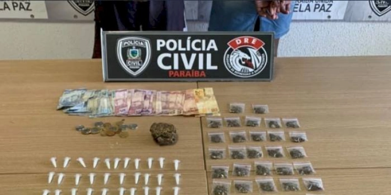 Polícia Civil prende casal que utilizada uma oficina para vender drogas na Paraíba