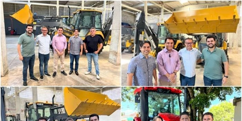 Deputado Wilson Santiago entrega retroescavadeiras e trator para Santa Helena, Diamante e Caraúbas