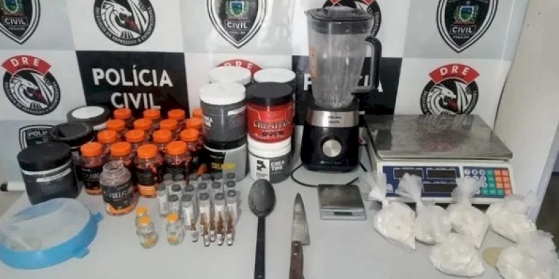 Polícia desarticula laboratório para beneficiamento de drogas e prende homem de 41 anos em flagrante 
