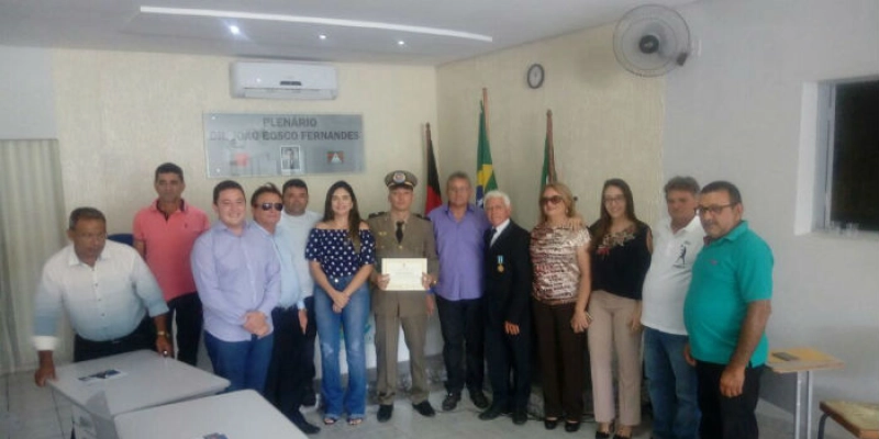 Comandante da 2ª Companhia do 12º BPM recebe Moção de Aplauso da Câmara Municipal da cidade Brejo do Cruz-PB 