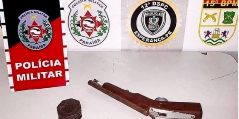 Homem é detido pela polícia militar por porte ilegal de arma de fogo, na PB 