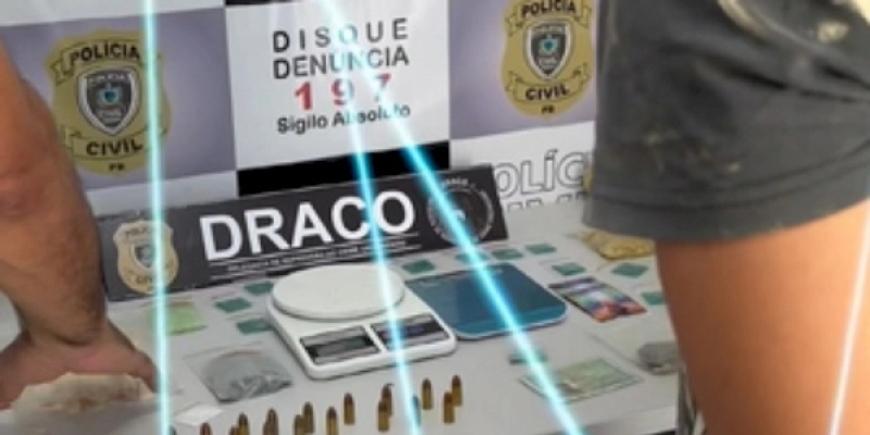 DRACO, com apoio do Canil da PCPB, prende traficante e apreende drogas sintéticas no interior da Paraíba