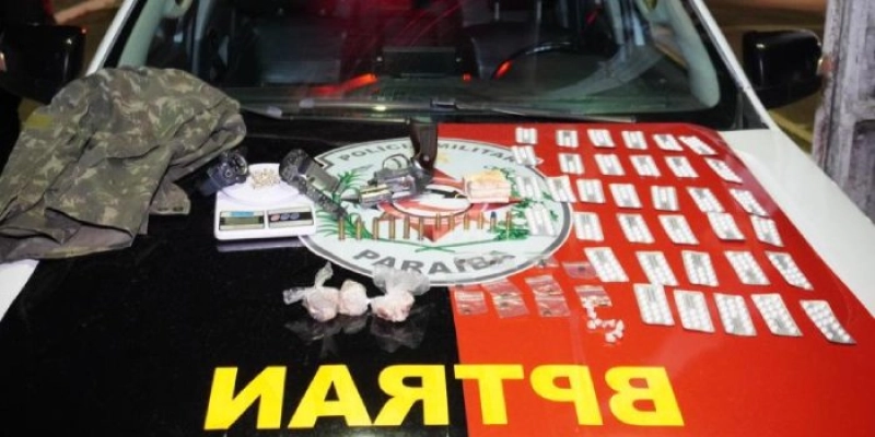 Polícia Militar apreende arma de fogo e drogas em evento de São João, na Paraíba