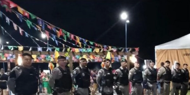Militares garantem segurança nas festividades no Novo Forrochão, em Ramada, Distrito de São Francisco