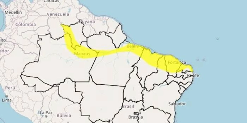 Alertas de perigo potencial de chuva intensa são emitidos para vários municípios da Paraíba