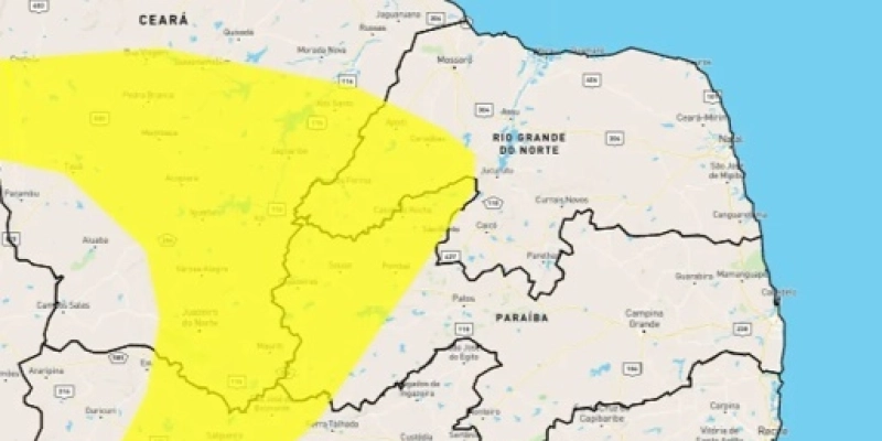 Inmet alerta para baixa umidade em Aparecida e outras 60 cidades da Paraíba  