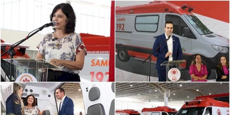 Vice-governador acompanha ministra da Saúde em entrega de ambulâncias e destaca parceria para fortalecimento dos atendimentos de urgência e emergência
