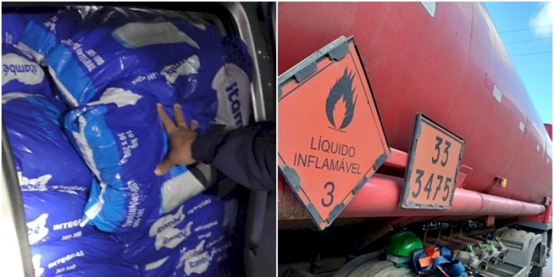 PRF flagra motoristas transportando produto perigoso sem curso especializado e transitando com mercadoria sem nota fiscal
