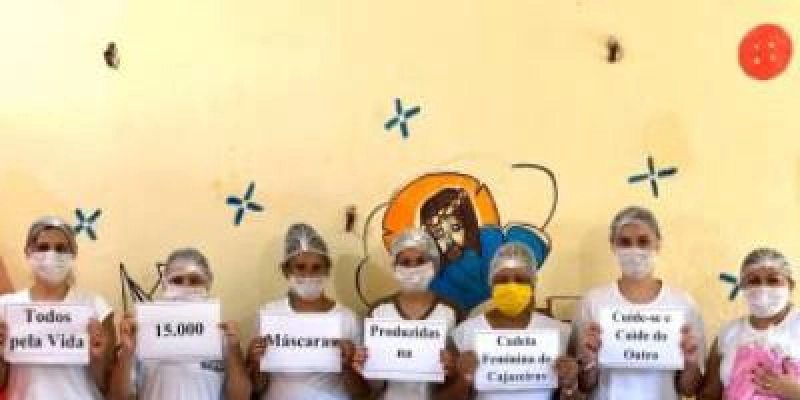 Projeto Costurando Sonhos: Reeducandas de Cajazeiras produzem 600 máscaras de proteção por dia