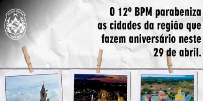 12° BPM parabeniza as cidades de São Bento, São José do Brejo do Cruz e Mato Grosso pelo aniversário de emancipação política