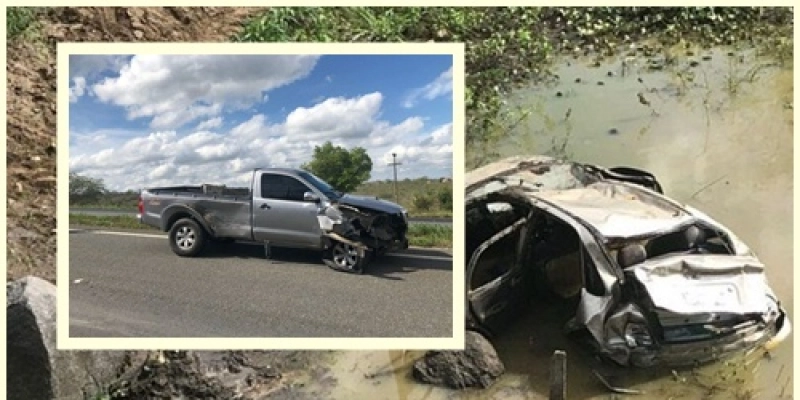 Forte colisão entre carros deixa três pessoas feridas na BR-230