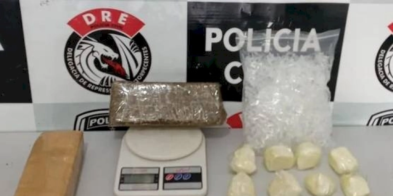 Maconha, cocaína e balança de precisão são apreendidas com homem durante abordagem da DRE
