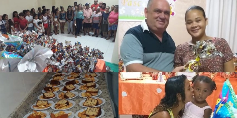 Ovos de páscoa são distribuídos pela Assistência Social em São José da Lagoa Tapada