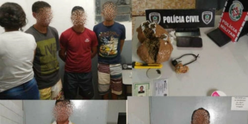 Polícia prende 06 pessoas sob acusações de homicídio, roubo de veículos e tráfico de drogas