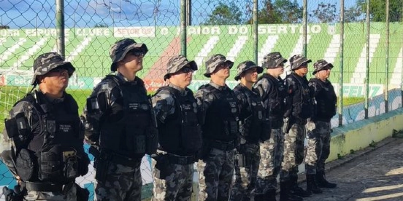 Polícia Militar garante a segurança do jogo entre Sousa e Atlético-CE pelo Campeonato Brasileiro