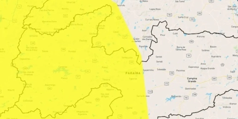 Inmet emite alerta de baixa umidade para 100 cidades da Paraíba; veja lista