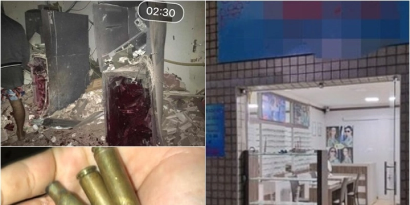 Bando fortemente armado invade cidade do Sertão e detona Agência bancária e Ótica