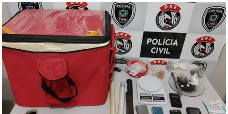 Entregador de pizza é preso pela Polícia Civil acusado de tráfico de drogas 