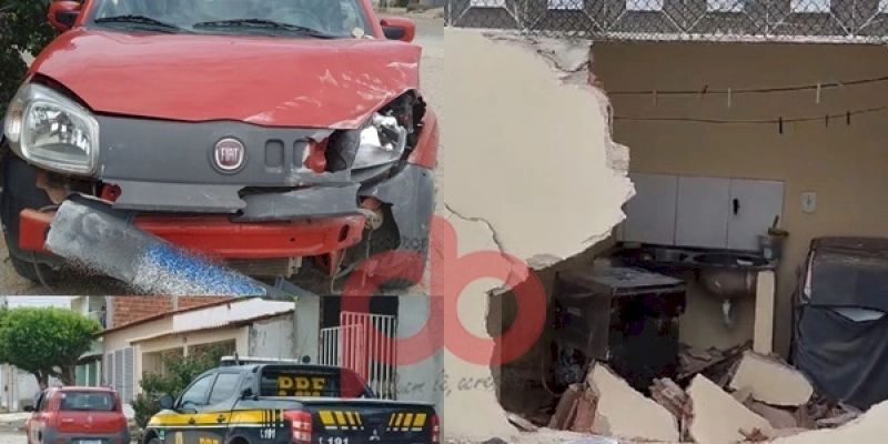 Carro desgovernado bate em parede da Igreja Da Nossa Senhora da Conceição Aparecida 