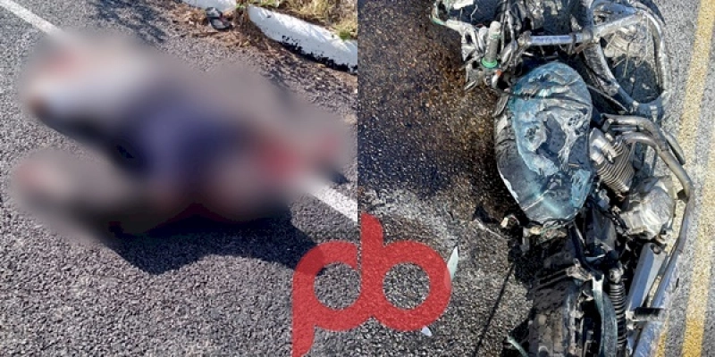 Grave colisão entre motocicleta e caminhão tira a vida de motoqueiro, no sertão paraibano 