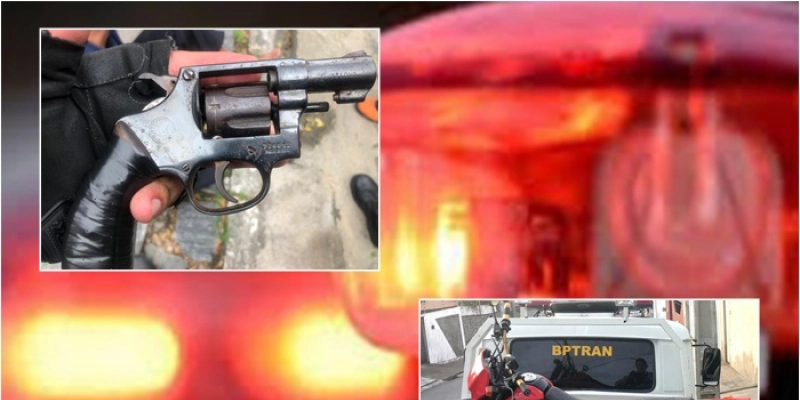 Adolescentes suspeitos de assalto são detidos e motocicleta e arma apreendidas em ação da PM
