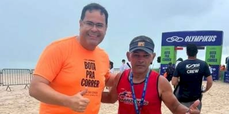 Com o apoio do prefeito Lucas Braga, atleta Durval, de Marizópolis, participou de prova de atletismo “Bota pra Correr da Olympikus” no Conde