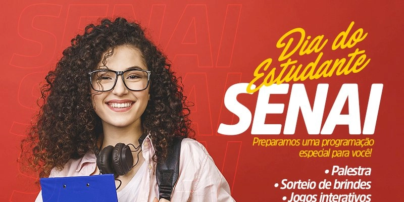Dia do Estudante: SENAI PB realizará programação com palestra, jogos e brindes