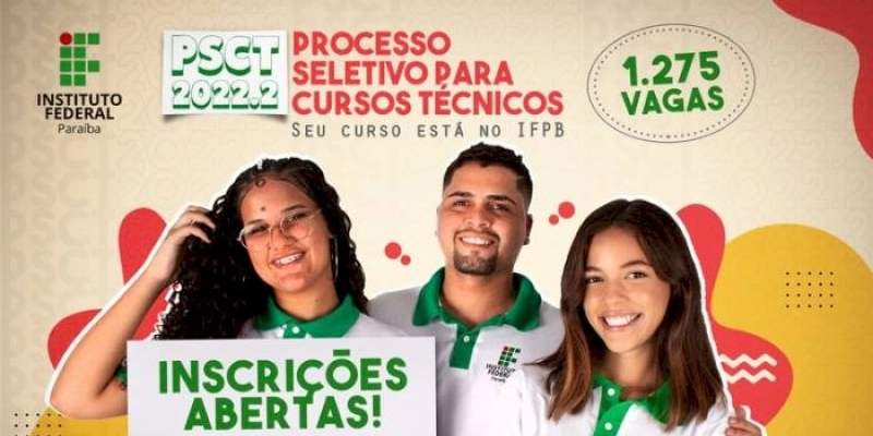 Abertas as inscrições para mais de mil vagas em cursos técnicos do IFPB