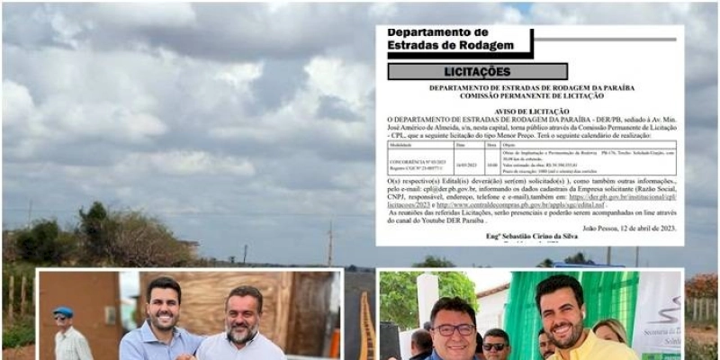 Wilson Filho comemora abertura de licitação para obras da PB-176, que liga os municípios de Soledade e Gurjão