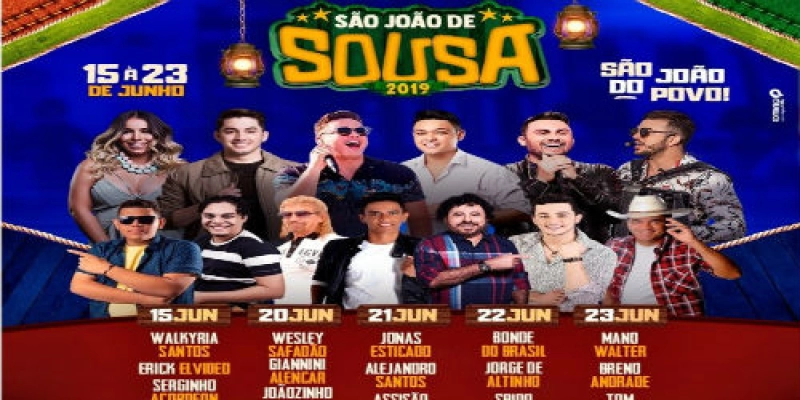 Prefeito Fábio Tyrone divulga as atrações do São João 2019 de Sousa; Veja