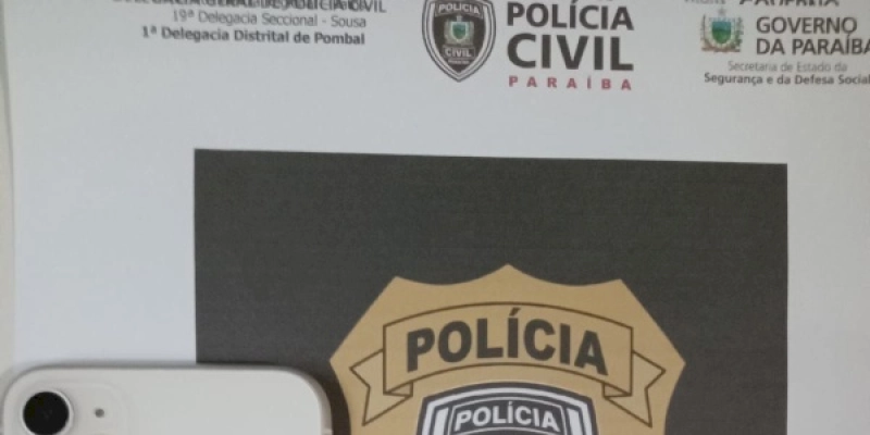 Celular furtado no Arraial do Coco em Sousa é recuperado pela Polícia Civil, na cidade de Pombal 