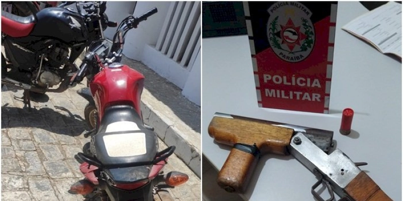 Polícia Militar apreende arma de fogo e recupera veículo roubado em Sousa