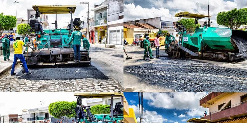 Deputado Inácio participa do início da pavimentação asfáltica em Coremas ao lada da prefeita Chaquinha