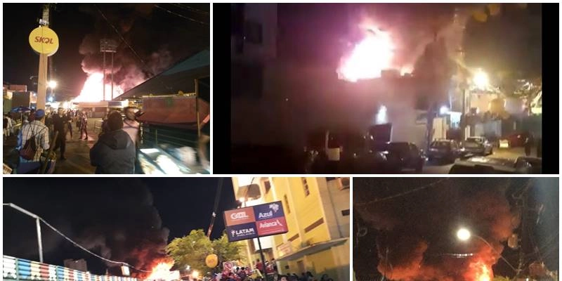 URGENTE: Incêndio de proporção é registrado neste sábado no Parque do Povo em Campina Grande; Vídeo