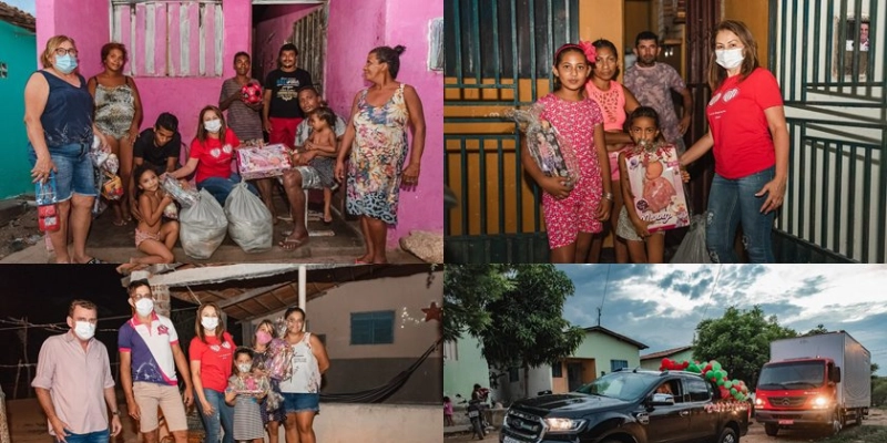 Chico Mendes e a 1ª Dama distribuem cestas básicas, e presentes na noite de Natal as Famílias carente em São José de Piranhas