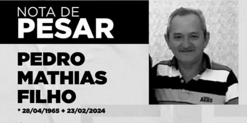 Prefeitura de Coremas emite Nota de Pesar pelo falecimento do Senhor Pedro Mathias