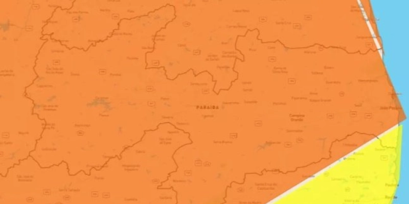 Inmet renova e amplia alertas de chuvas intensas para todas as cidades da Paraíba