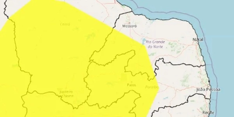Inmet emite alerta amarelo de vendaval em 80 cidades da Paraíba