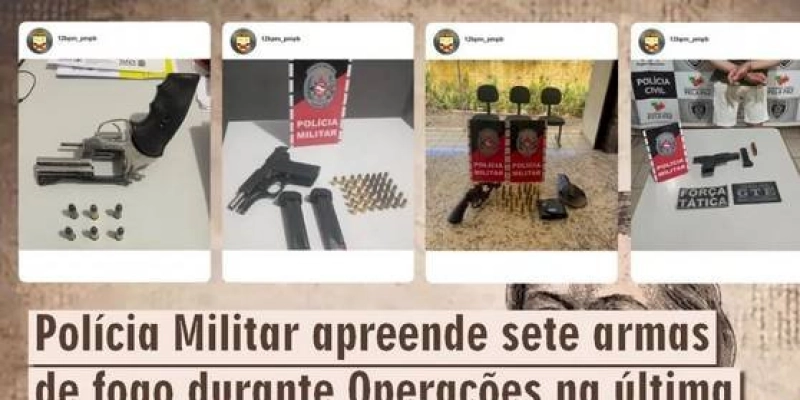 BALANÇO FINAL - PM apreende sete armas de fogo na última durante Operações na área de Catolé do Rocha
