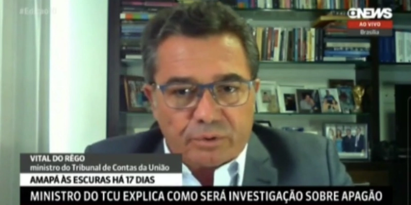 Ministro Vital do Rêgo diz que TCU vai cobrar providências e responsabilizações sobre apagão no Amapá
