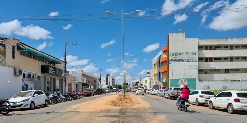 Região central de Sousa ganhará moderno canteiro com o plantio de 13 árvores no entorno do percurso