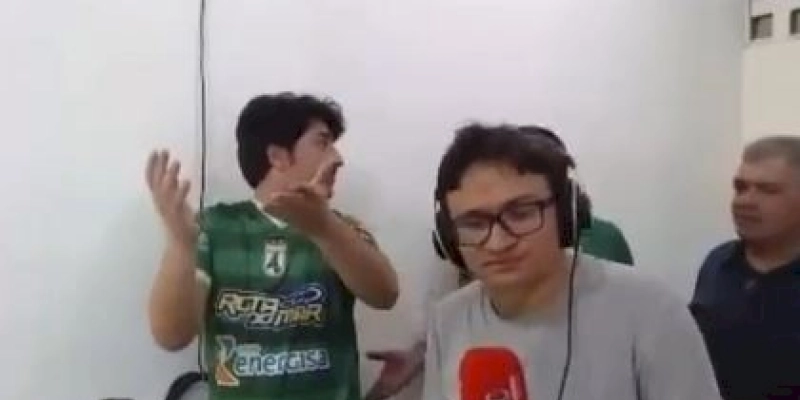 Cenas de agressões entre comentarista de futebol, e torcedor em Cabine de Rádio durante Sousa e Treze ganham mídia estadual 