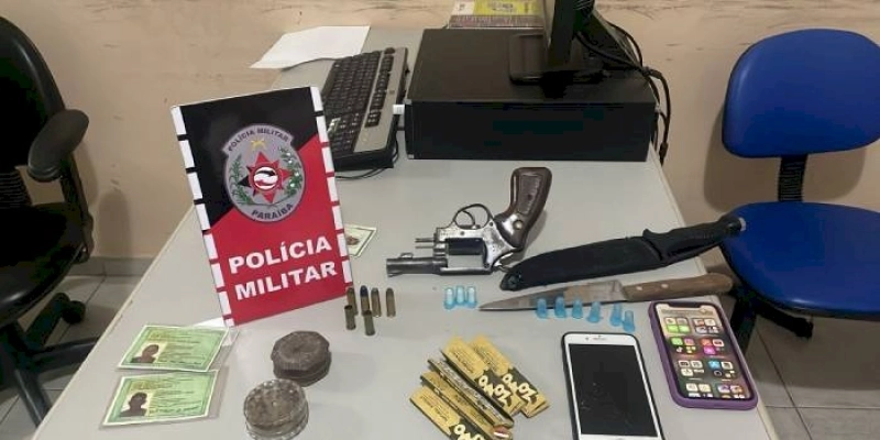 Operação Boas Festas: Polícia Militar prende dois suspeitos e apreende adolescente com arma e drogas em Itaporanga