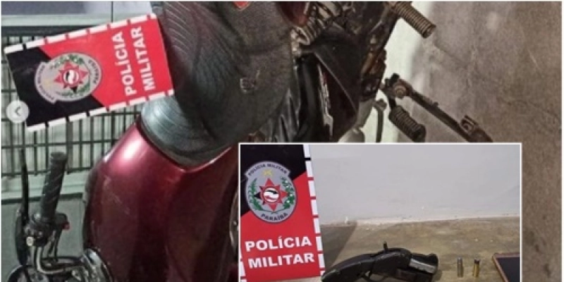 Polícia recupera moto roubada, apreende arma de fogo e prende em flagrante indivíduos acusados de assalto
