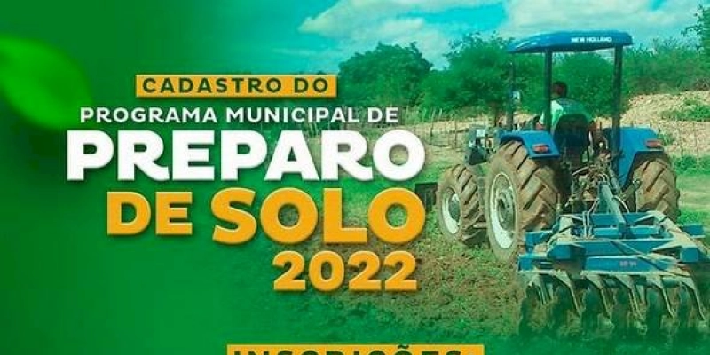 Prefeitura de Aparecida anuncia data para o início das inscrições do Cadastro do Programa Preparo do Solo 2022
