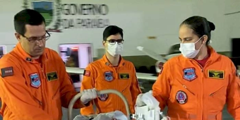 Bebê com síndrome rara no intestino é transferido em UTI Aérea do Estado da PB para tratamento em Curitiba (PR)