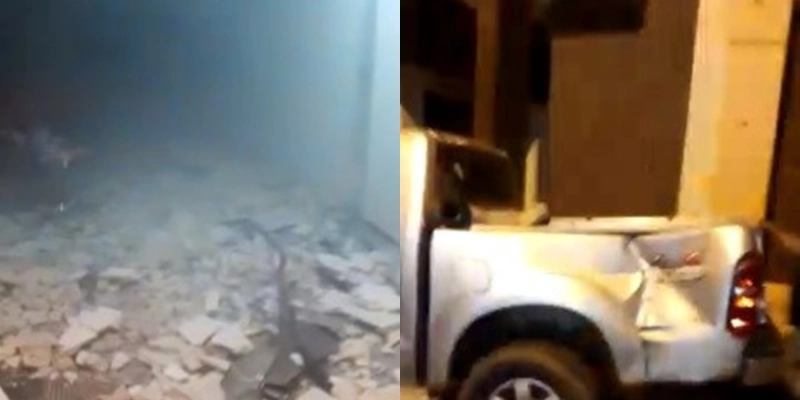 Vídeo mostra estrago após explosão a agência do Bradesco e Lotérica no Centro de Nazarezinho 