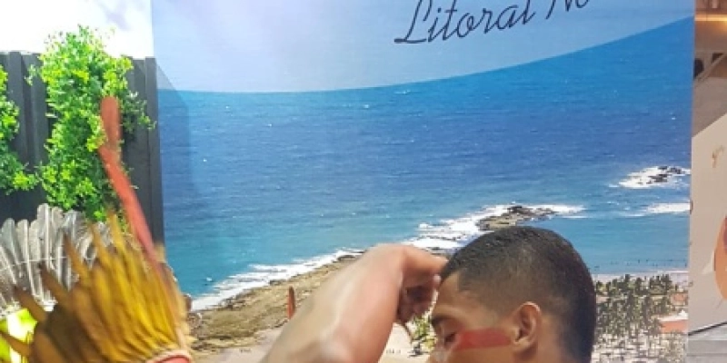 Paraíba se destaca na Abav Expo e índios potiguaras fazem pinturas corporais nos agentes de viagens