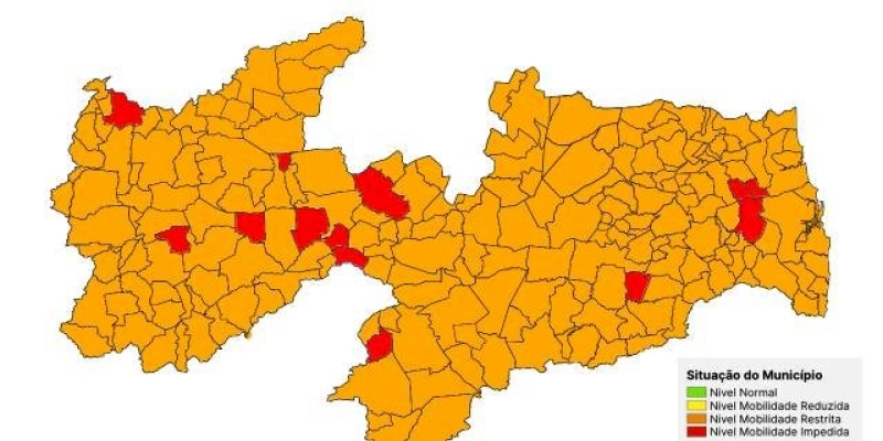 Na Paraíba: 94% dos Municípios estão na bandeira laranja, revela 22ª Avaliação do Plano Novo Normal 